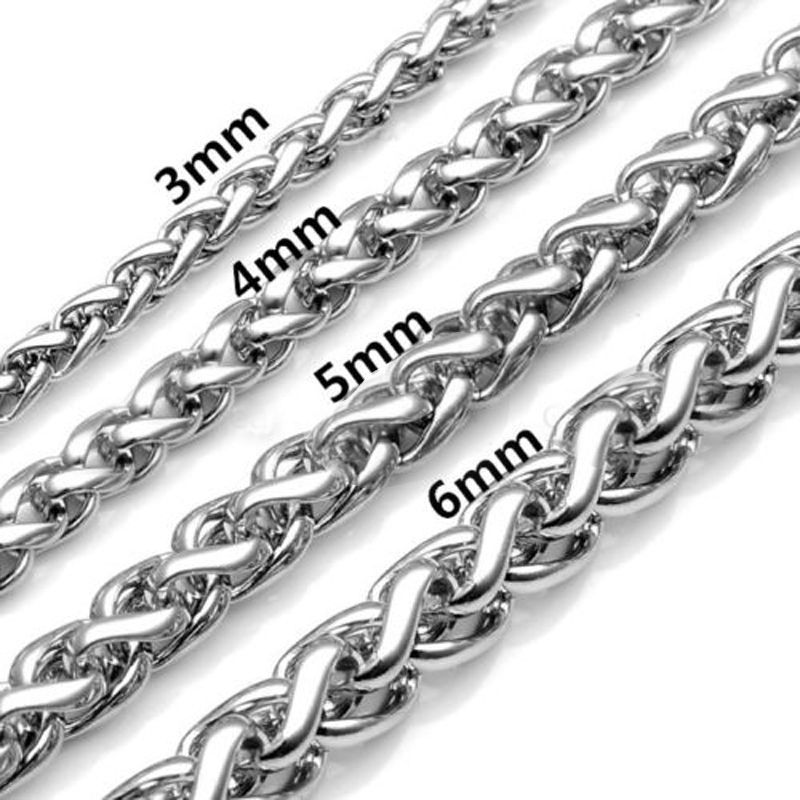 18″ – 30″ Stainless Steel Necklace Figaro Snake Hexagon Curb Cuban Link Chain