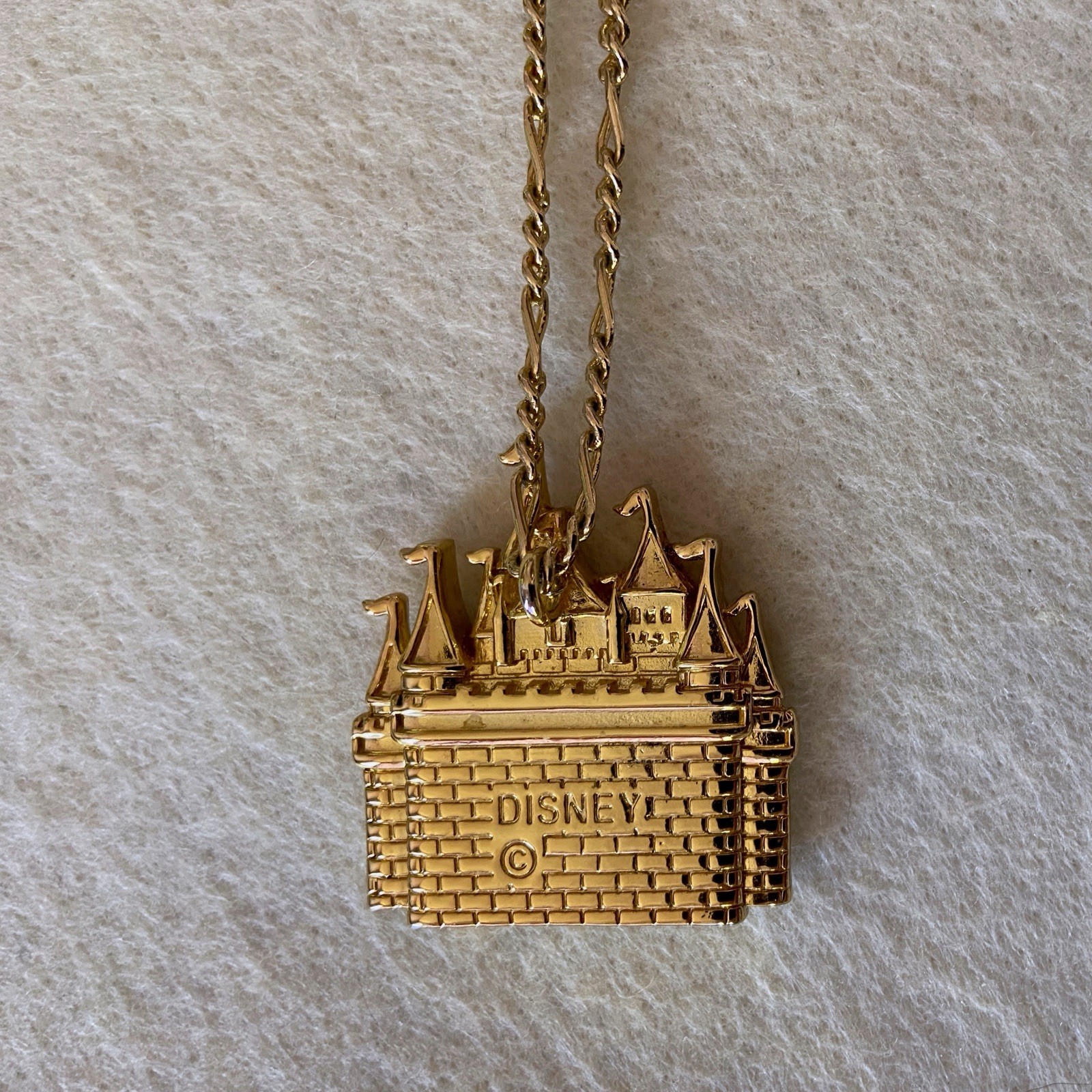 Disney Couture Kidada Cinderella Castle Necklace Gold Plated Enamel Swarovski