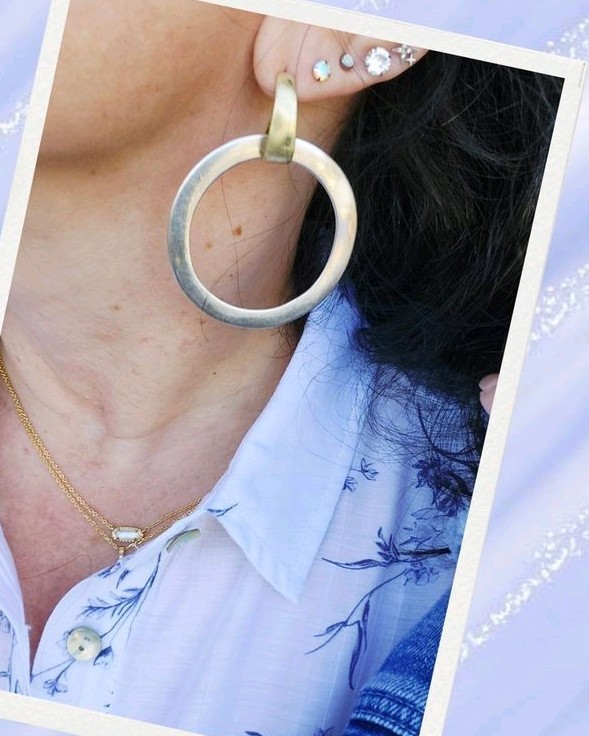 Cabi HALO EARRINGS, Sold Out, Gold/silver Pierced NEW