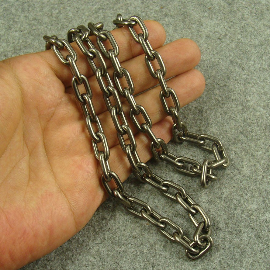 30″ Heavy duty Pure Titanium Oval chain necklace anti-allergy 9.5mm thick H895