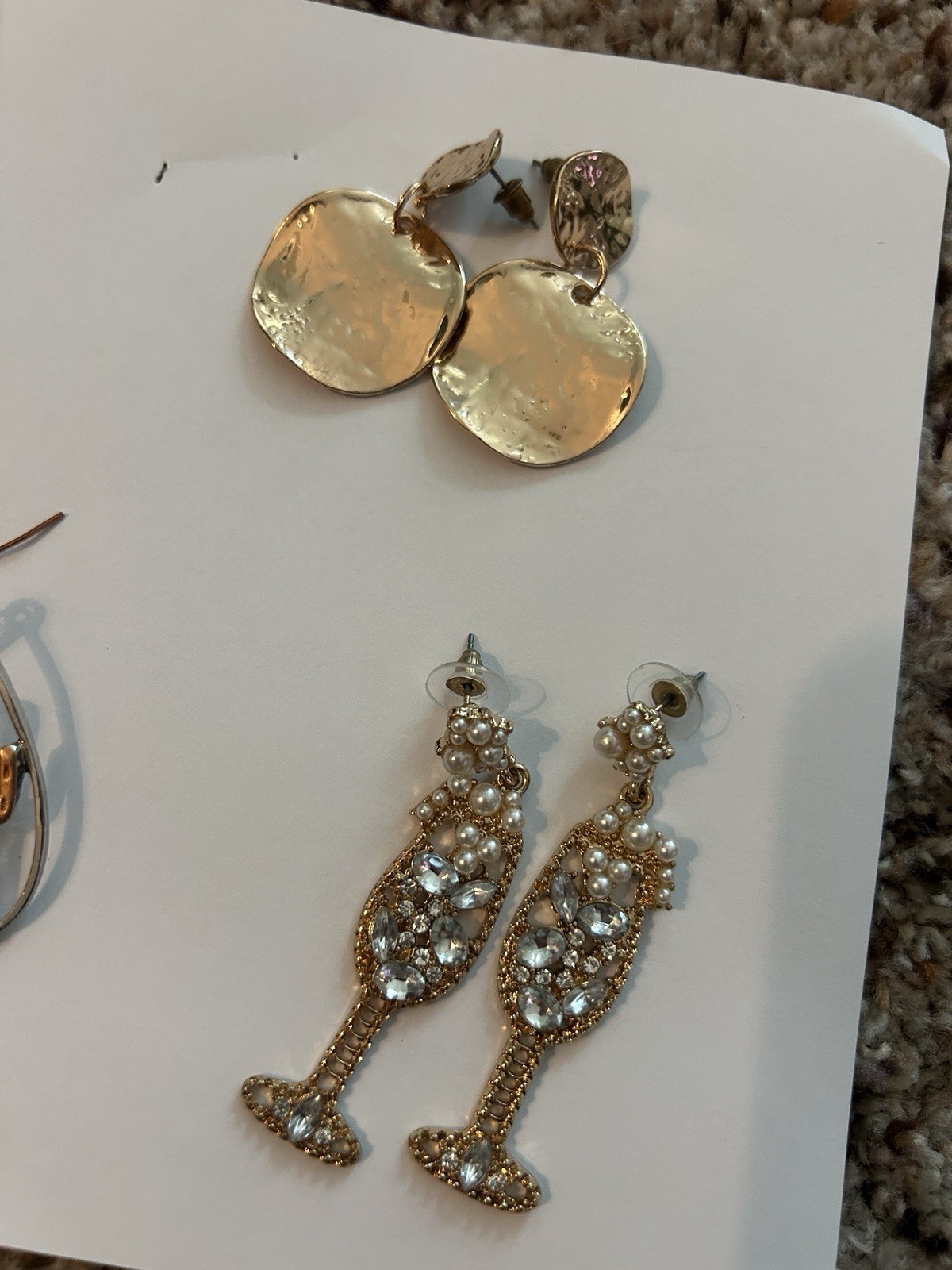 Lot of 4 Pairs Western Mixed Metal Dangle/Stud Earrings Gold/Silver Hook