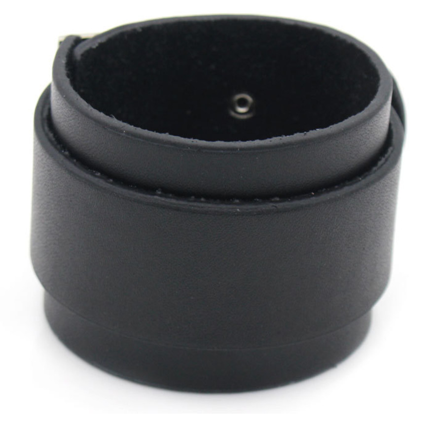 Men’s Punk Wide Leather Wrist Cuff Wrap Bangle Bracelet Wristband Adjustable