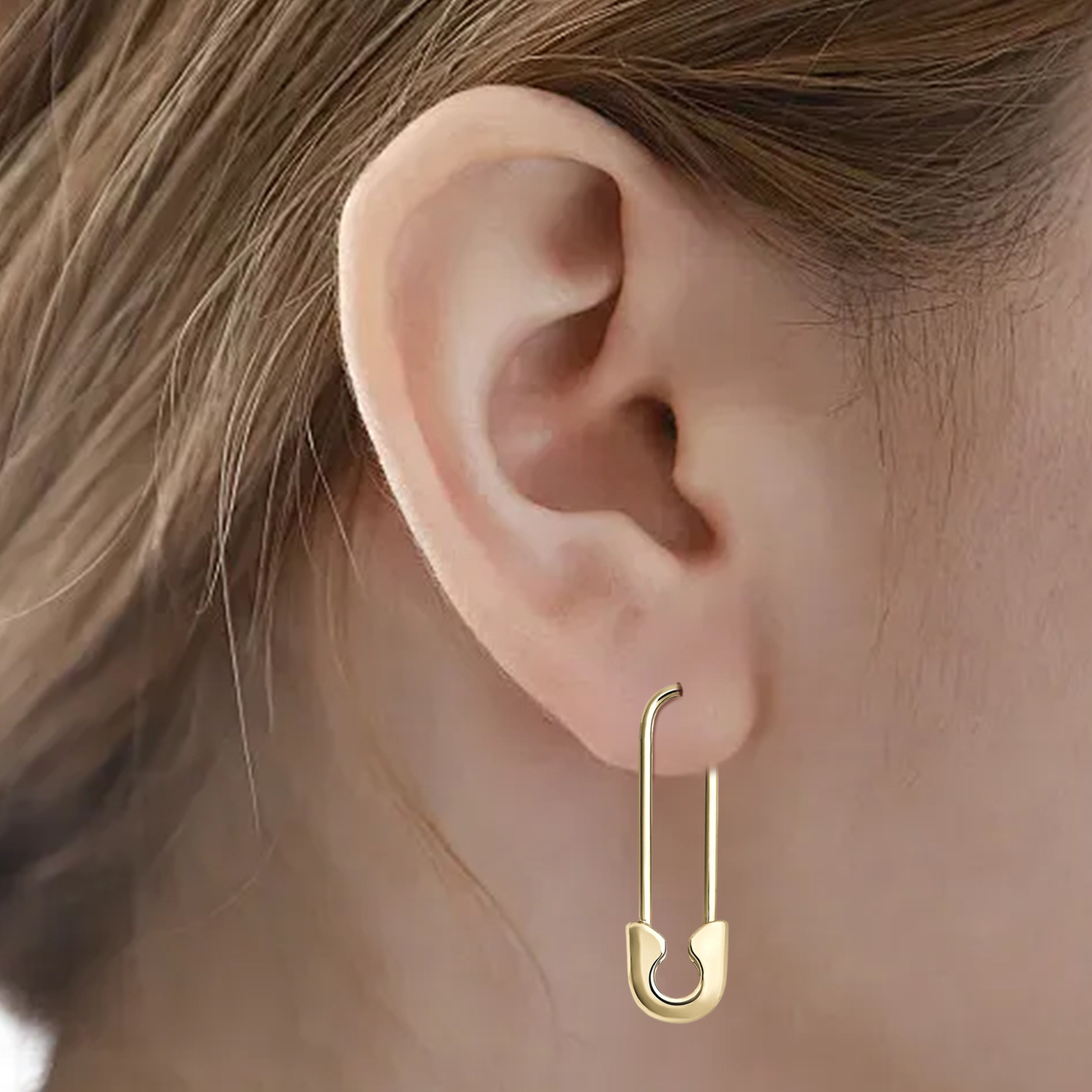 Safety Pin Earrings Metal Paperclip Earrings Fashion Hoops Jewelry for Female