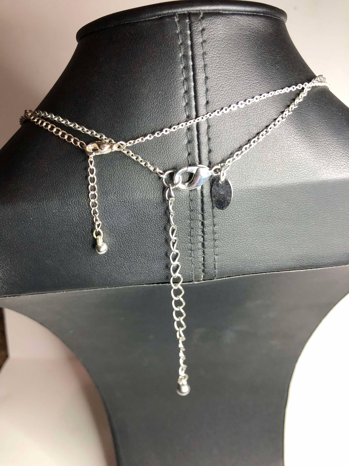 3214 Charming Charlie’s/ other silvertone Lot of 2 icy whit rhinestone necklaces