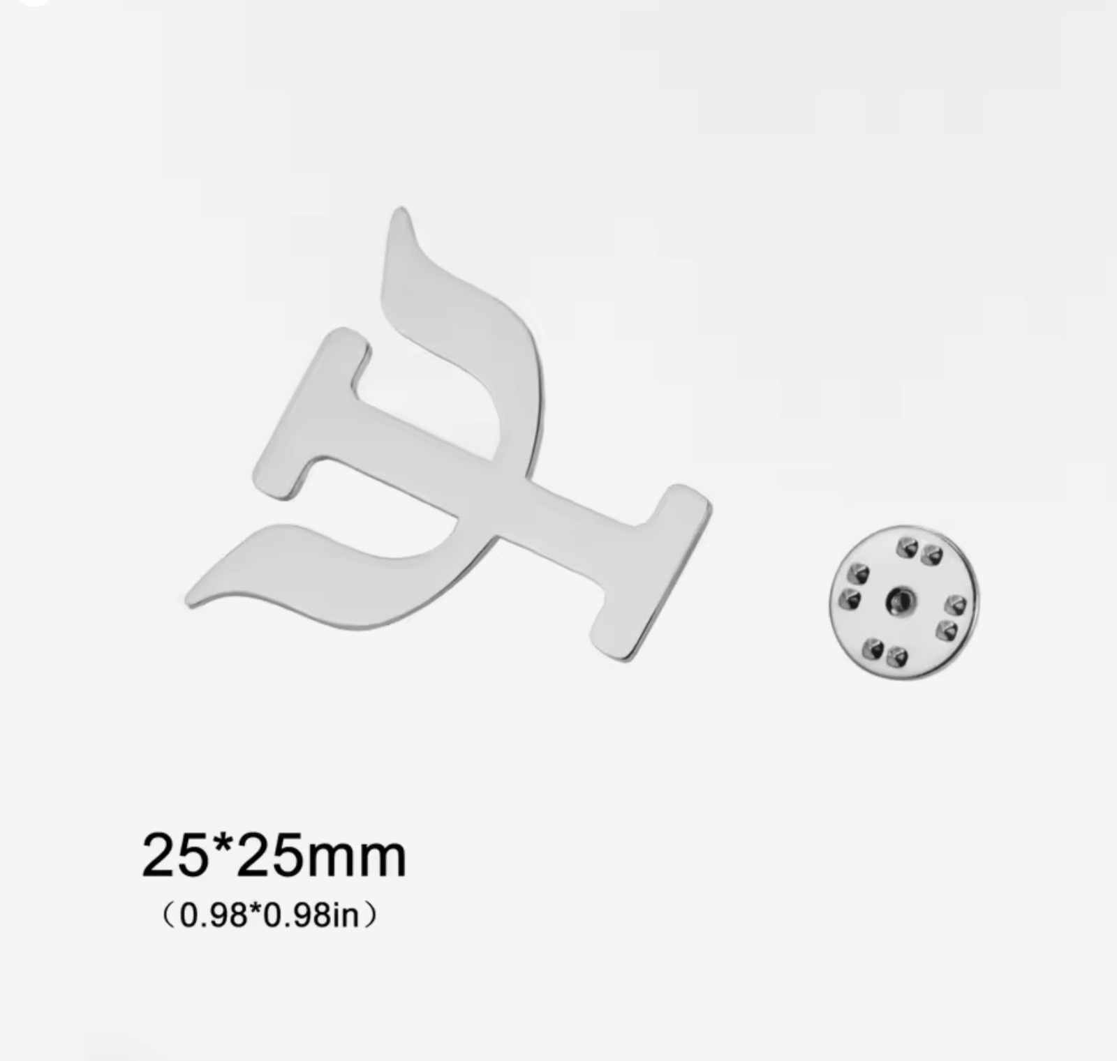 Psi Symbol Brooch for Women Men Stainless Steel Shirt Suit Badge Pin Greek