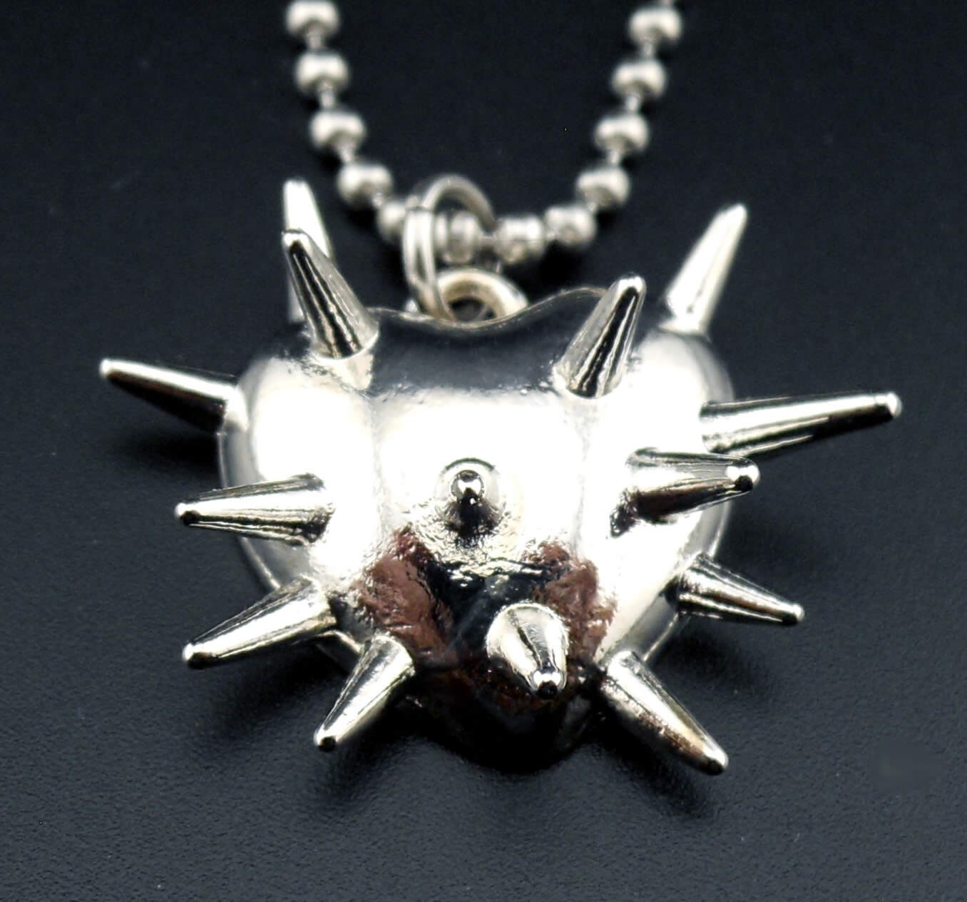 Spiked Heart Necklace Stainless Chain New Pendant Gothic Thorns Jewelry Spikes