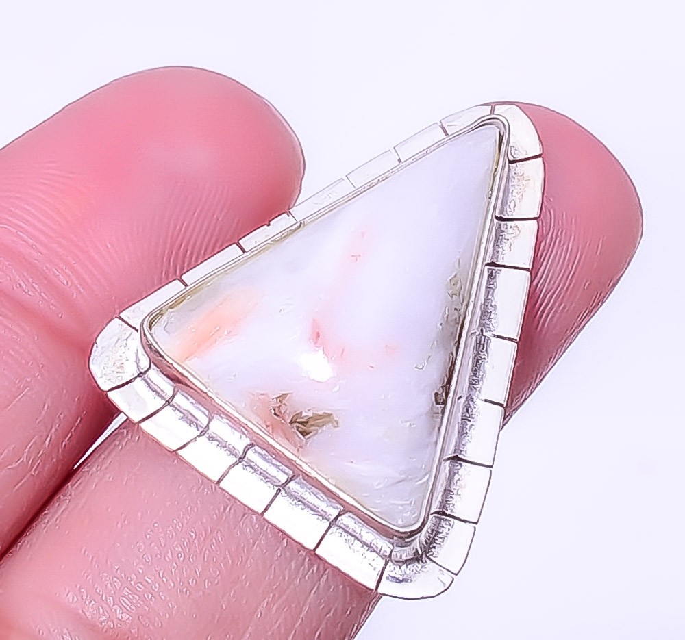 White Scolecite – India 925 Silver Plated 8 R1282-30 M1516 M6577 T32 A323
