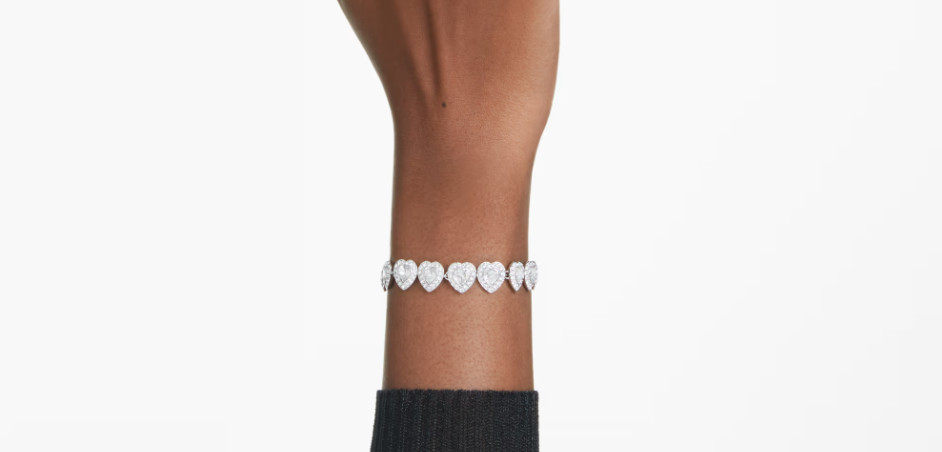 Swarovski Ariana Grande Heart Crystal Bracelet White Rhodium Plated 5720860