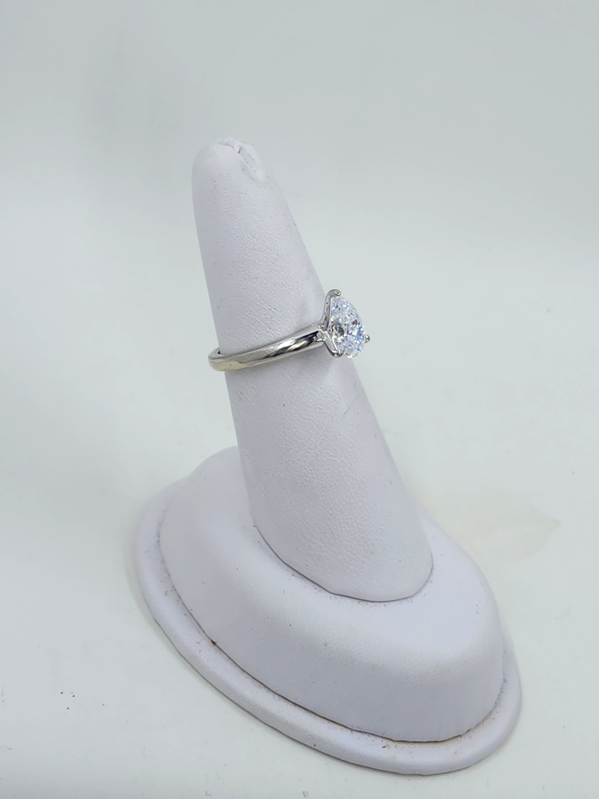 Epiphany Diamonique Pear 1.50 cttw Cubic Zirconia Solitaire Ring Platinum Plated