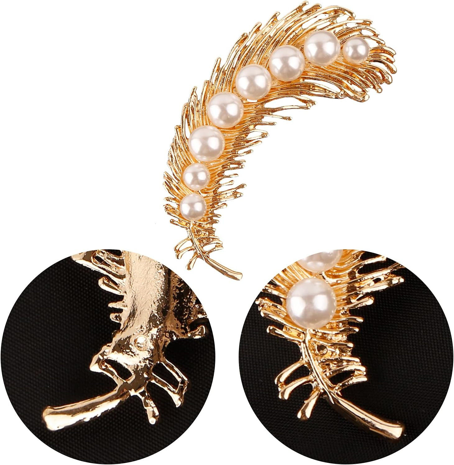 Pearl Diamond Brooch Pins for Dress Sweater Scarf, Wedding Party Decoration Birt