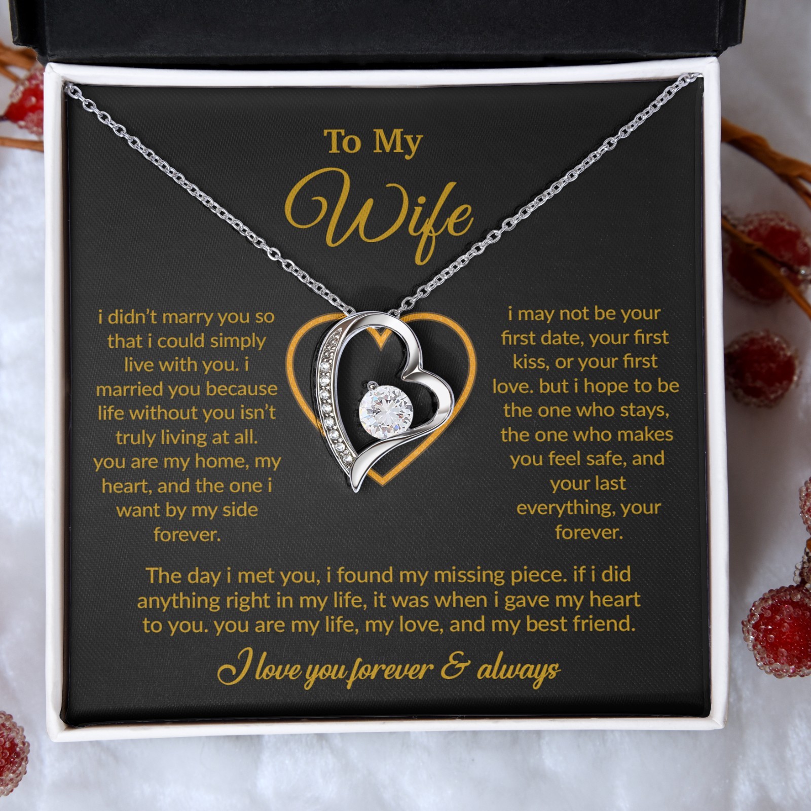 To My Wife Necklace, Gift For Wife, Anniversary Gift For Wife, Necklace For Wife