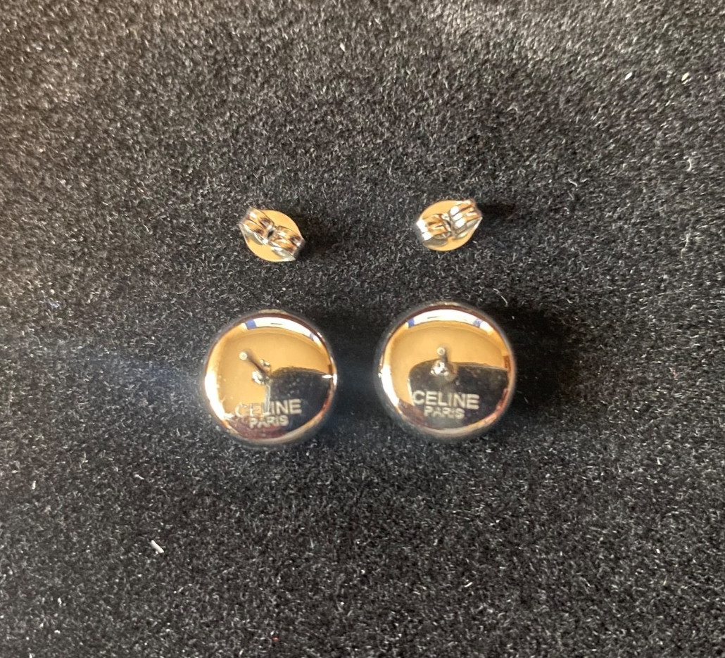 Women’s Celine Mini Stud Round Earrings – Silver Tone