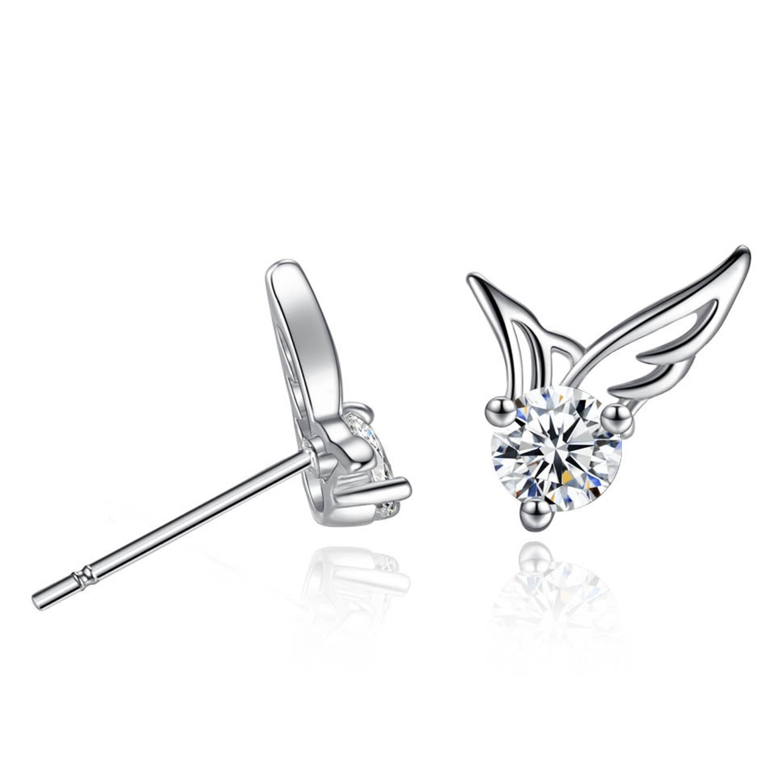 Angel Wings Simulated Diamond Stud Earrings Jewelry Gifts For Women And Girls