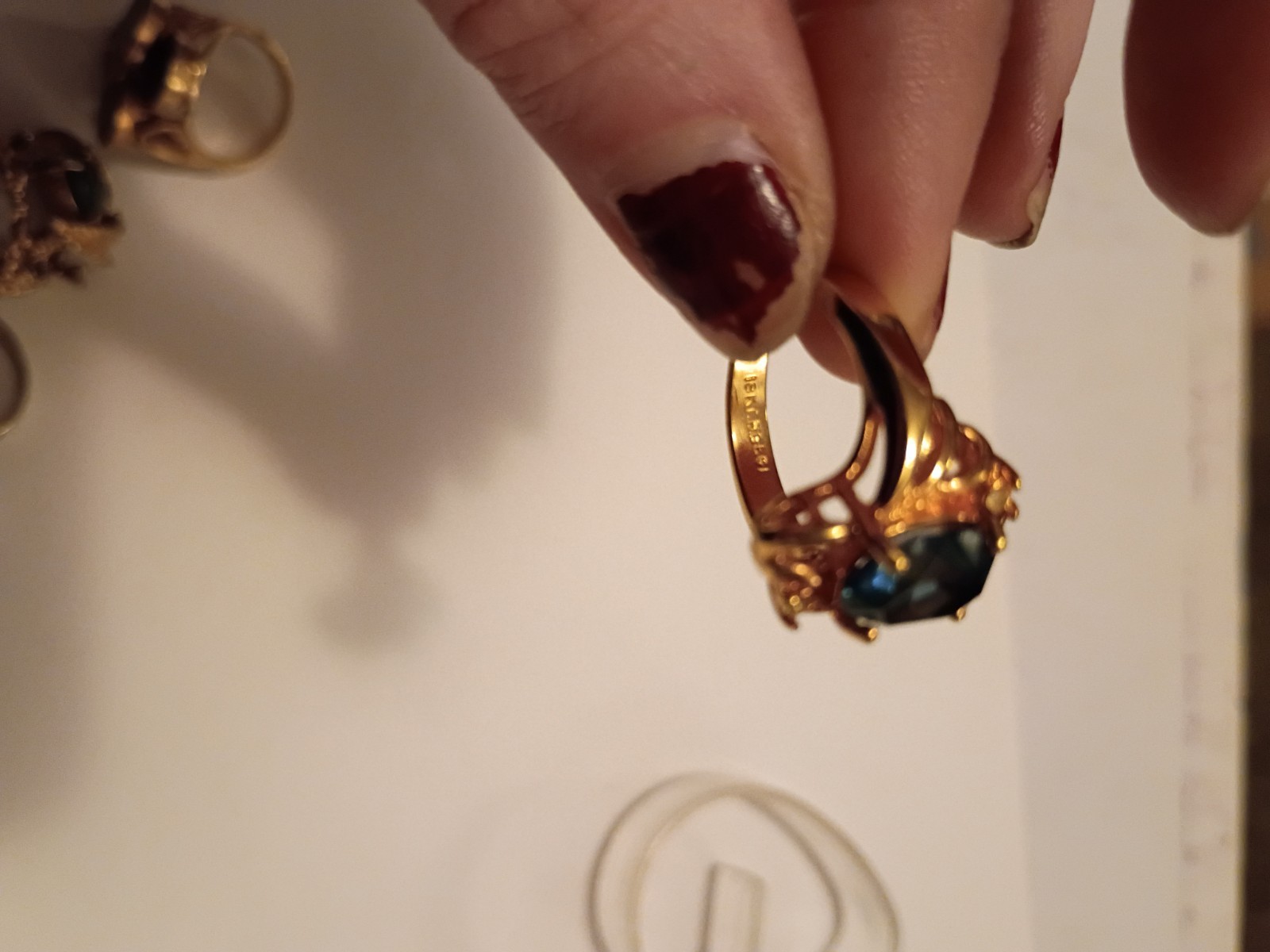 Lot of 6 18k HGE rings Size 6 – 6.5