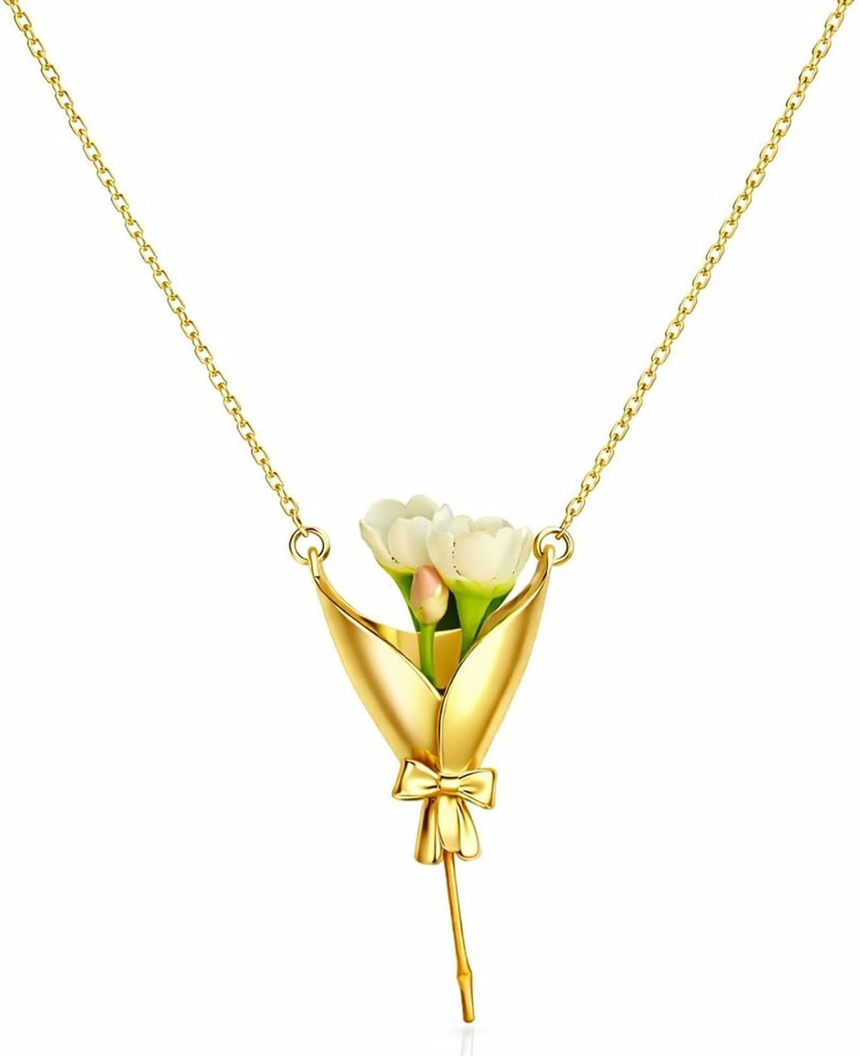 DIY Flower Holder Necklace Mini Vase Jewelry Bouquet Wearable Gift for Women