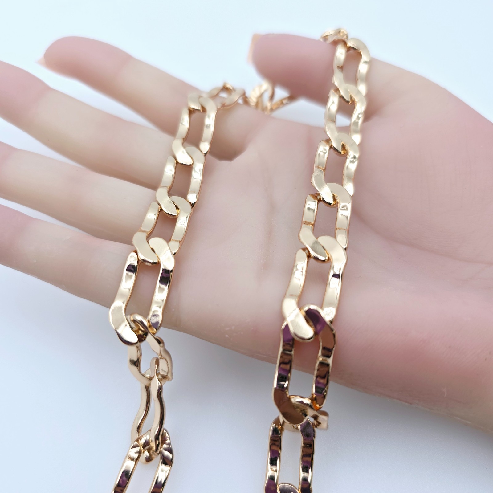 Chunky Link Necklace in High Shine Finish – 19.7 Inch, XPNL0071 Rose Gold