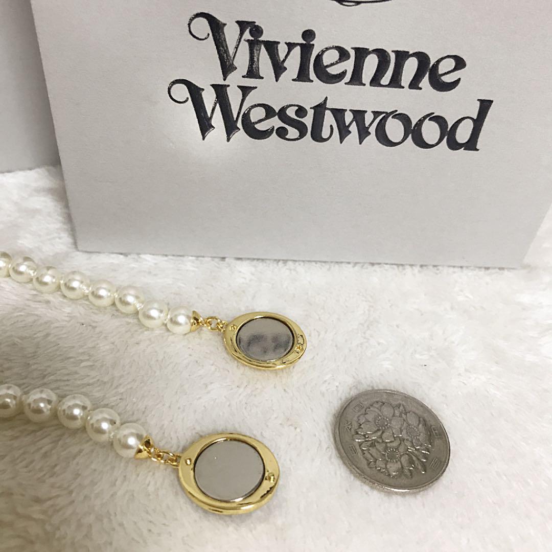 Vivienne Westwood Necklace Enamel Pearl Choker Black x Gold 40cm IN BOX