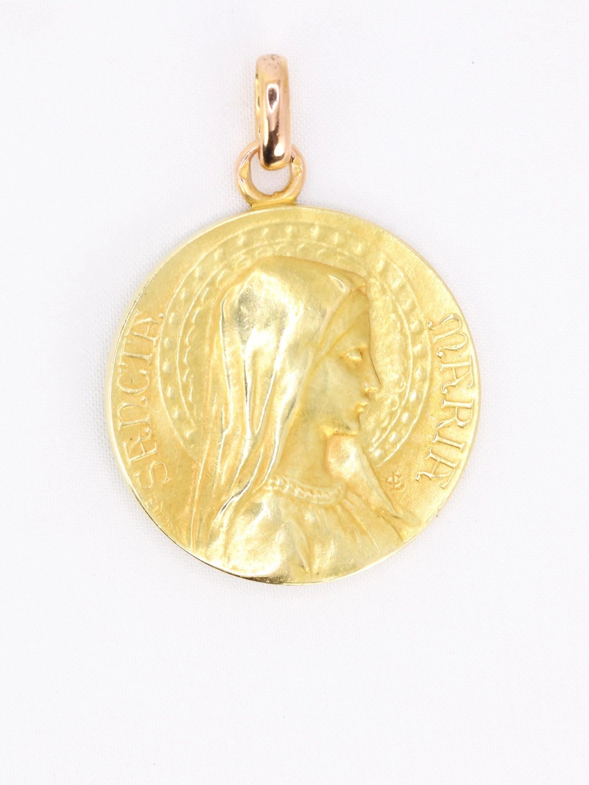 DROPSY Art Nouveau Sancta Maria medal in yellow gold