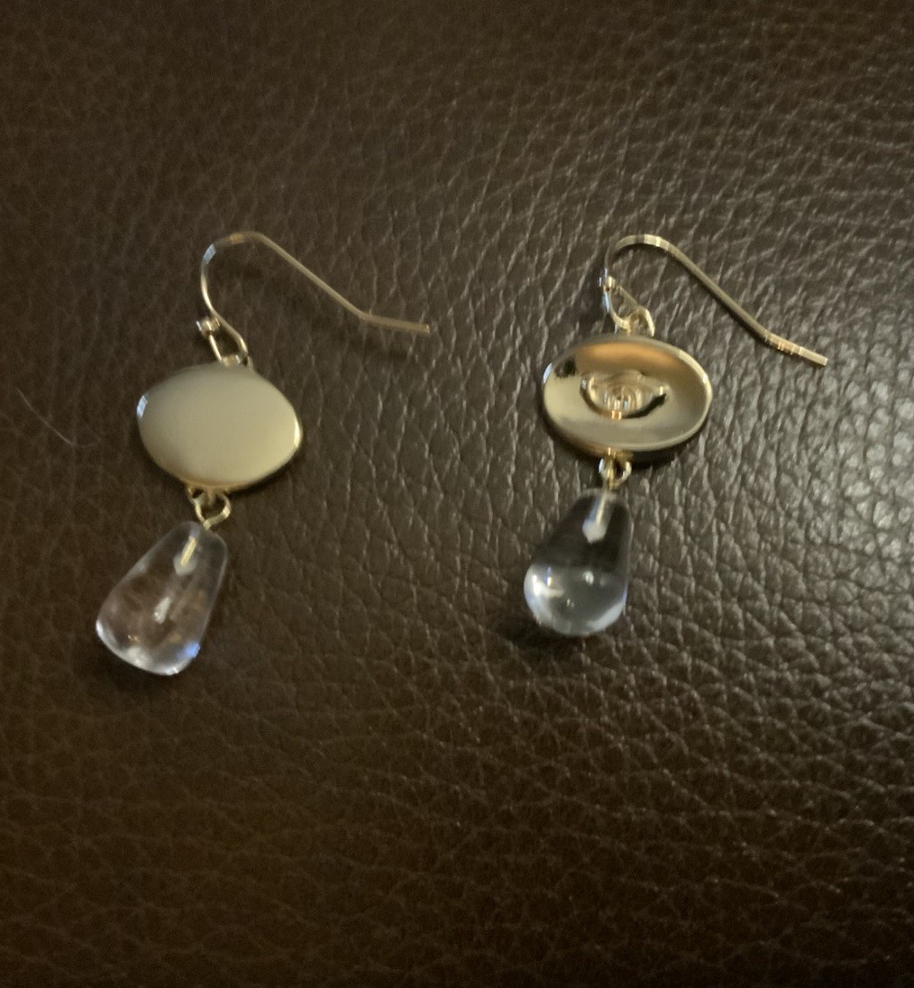 Free People Gold Evil Eye Lucite Teardrop Moonstone Artisan Boho Retro Surreal