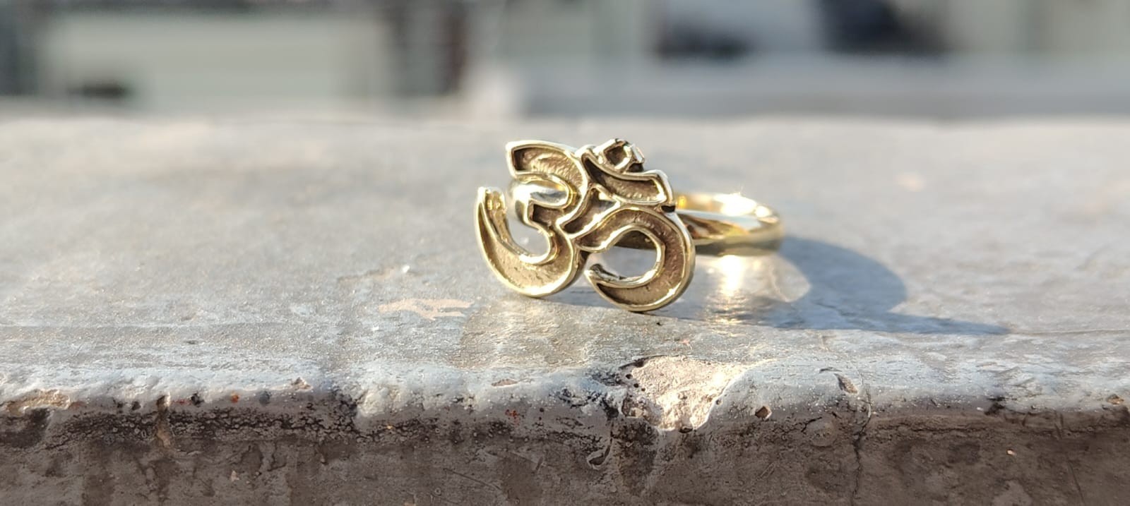 Gold Om Ring, Aum Symbol Ring, Spiritual Yoga Ring, Hindu Om Jewelry, Meditation