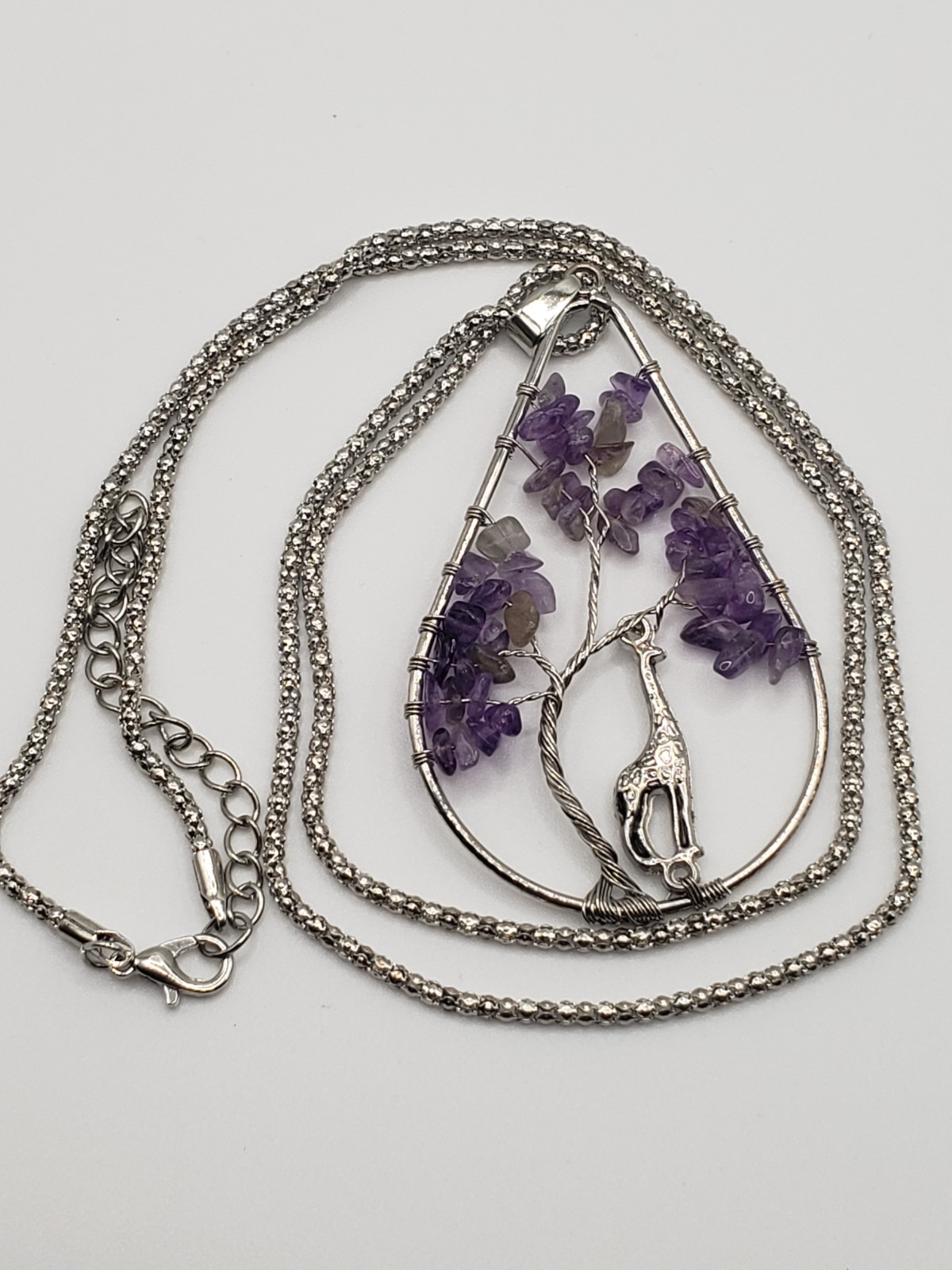 Nature-Inspired Jewelry Lot: Genuine Agate & Amethyst Tree of Life Necklaces