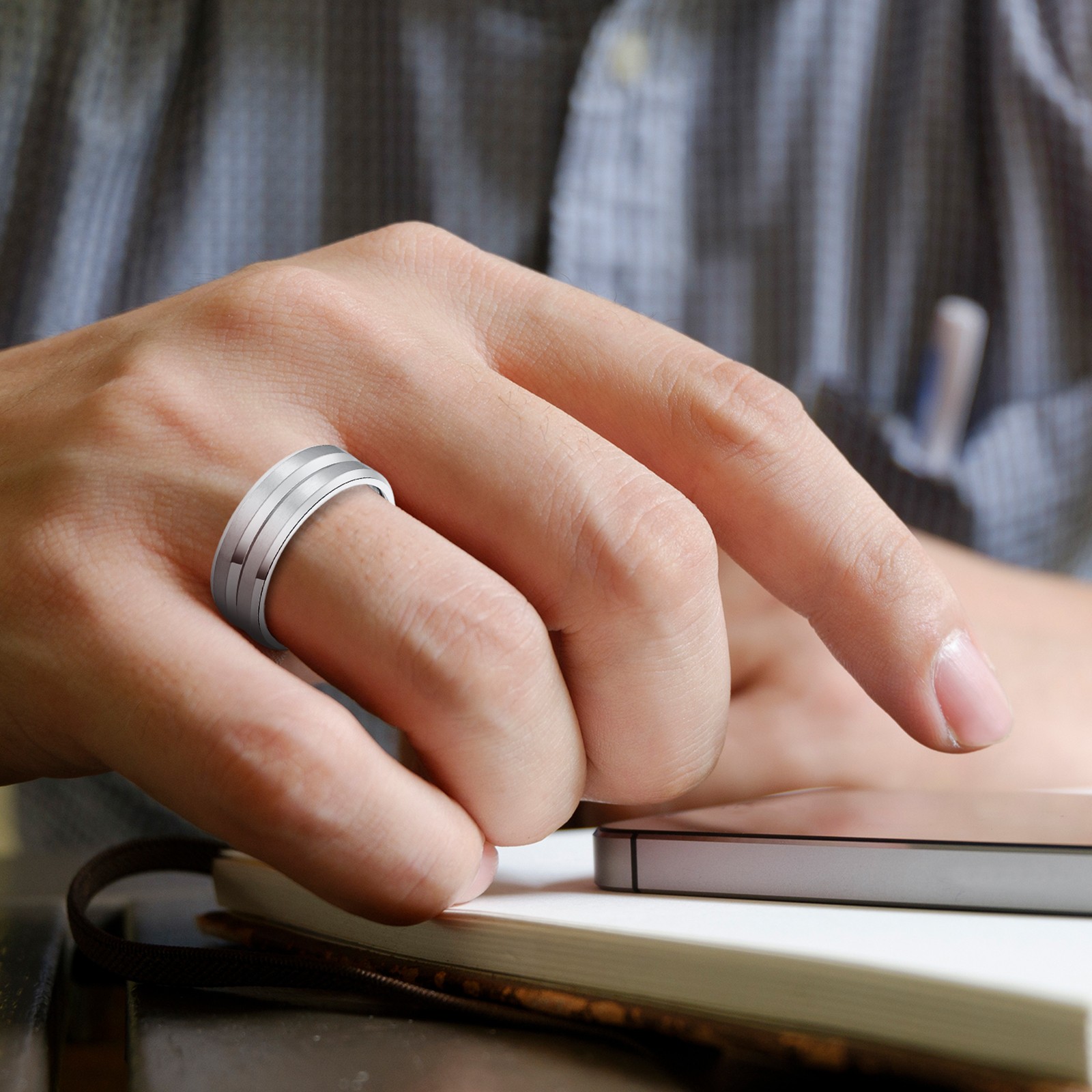 Couples Men Women Stainless Steel Ring Set Cubic Zirconia Stacking Wedding Band