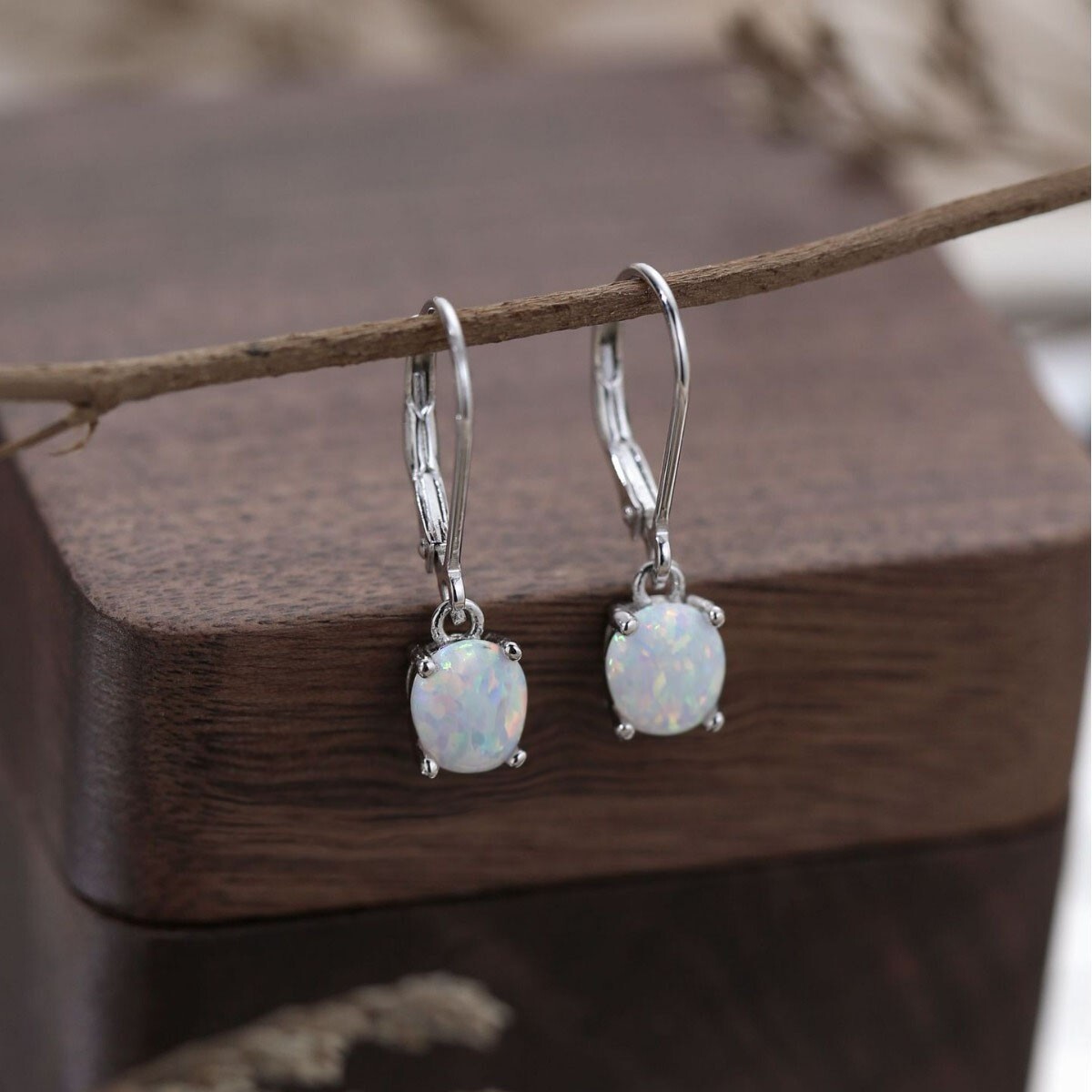 Genuine Fire Opal Drop Earrings Elegant Daily Wear Accessory Gift for Women