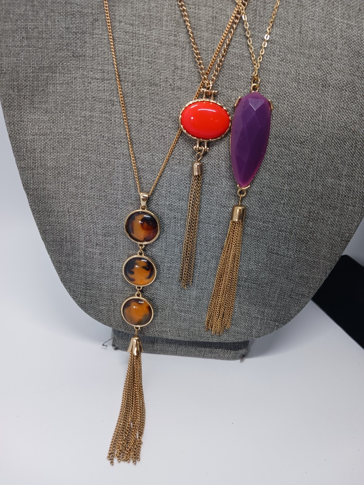 3pc TASSEL Necklace Set! C1946 & Other, Very Good To Excellent Condition.