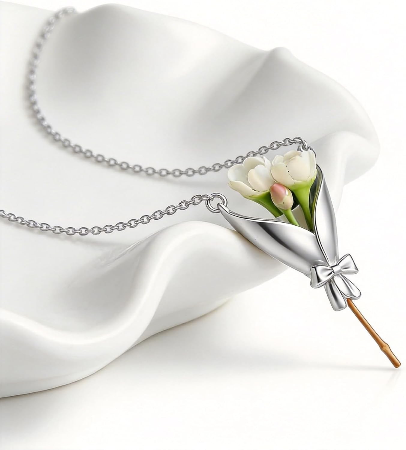Bouquet Necklace Flower Holder Necklace Pendant Floral Vase DIY Necklace Gift