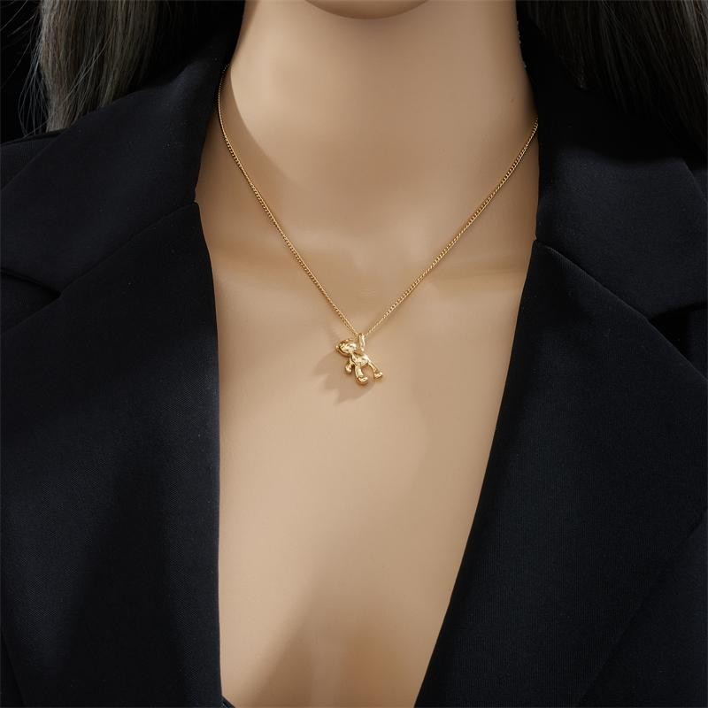 Bear Pendant Necklace Adjustable Gold Plated 316l Stainless Steel Jewelry Girls