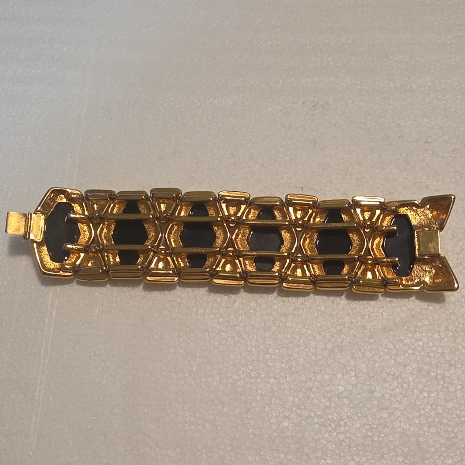 Gold & Black Hexagon Link Bracelet