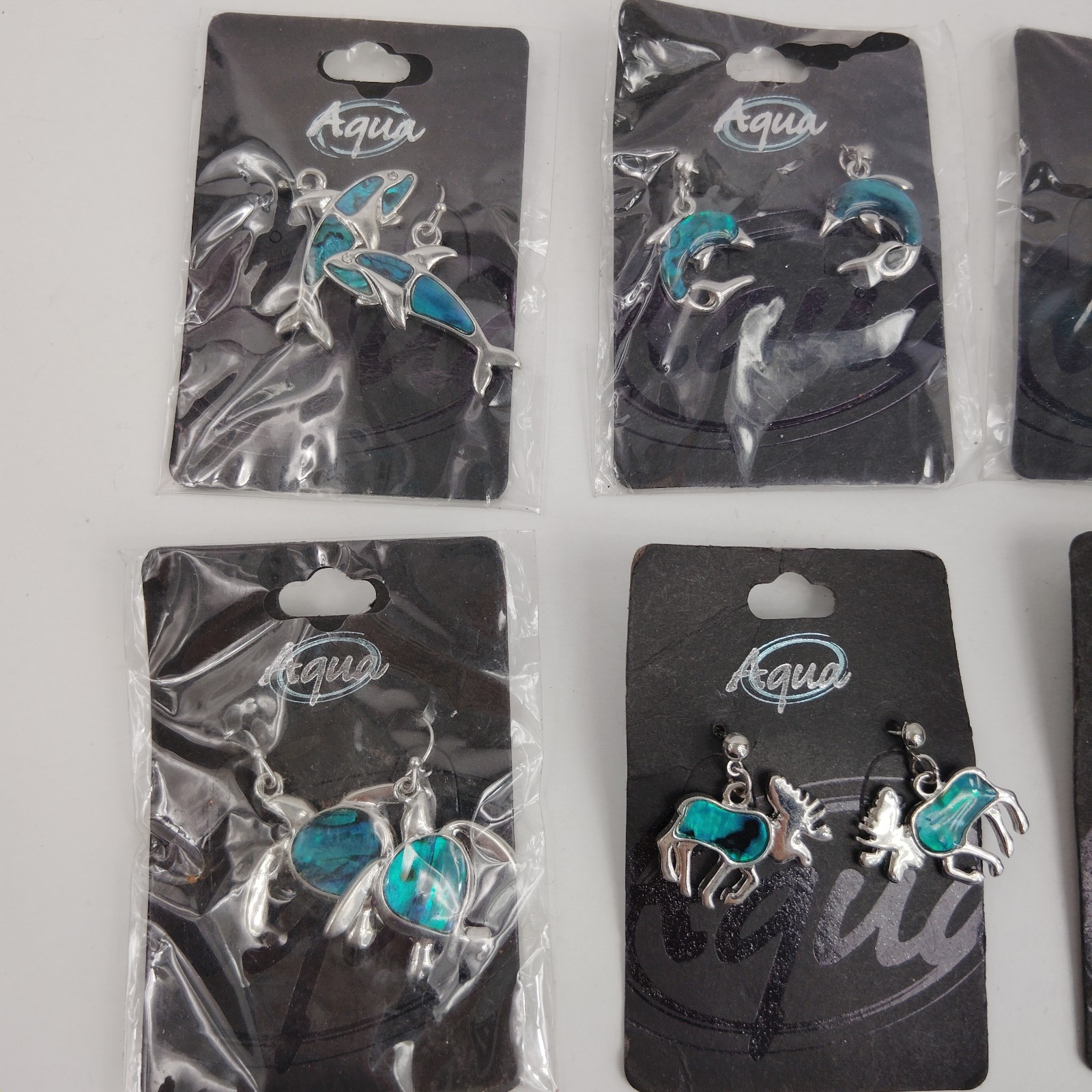 Aqua Branded Costume Jewelry Animal Earring Lot Of 8