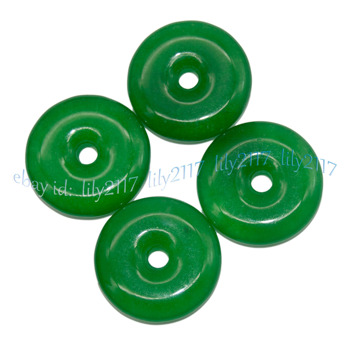 Green Vintage Natural imperial Green Jade Gems Circle Donut Pendant Lucky Amulet