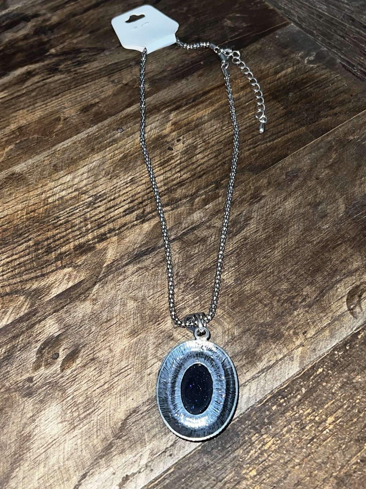 18“ Black Sunstone Necklace With 2.5“ Extender NWT