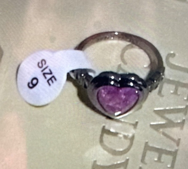 Bomb Party heart Ring Size 9 “Slow Burn, Soft Shine” HEART pink on hemi
