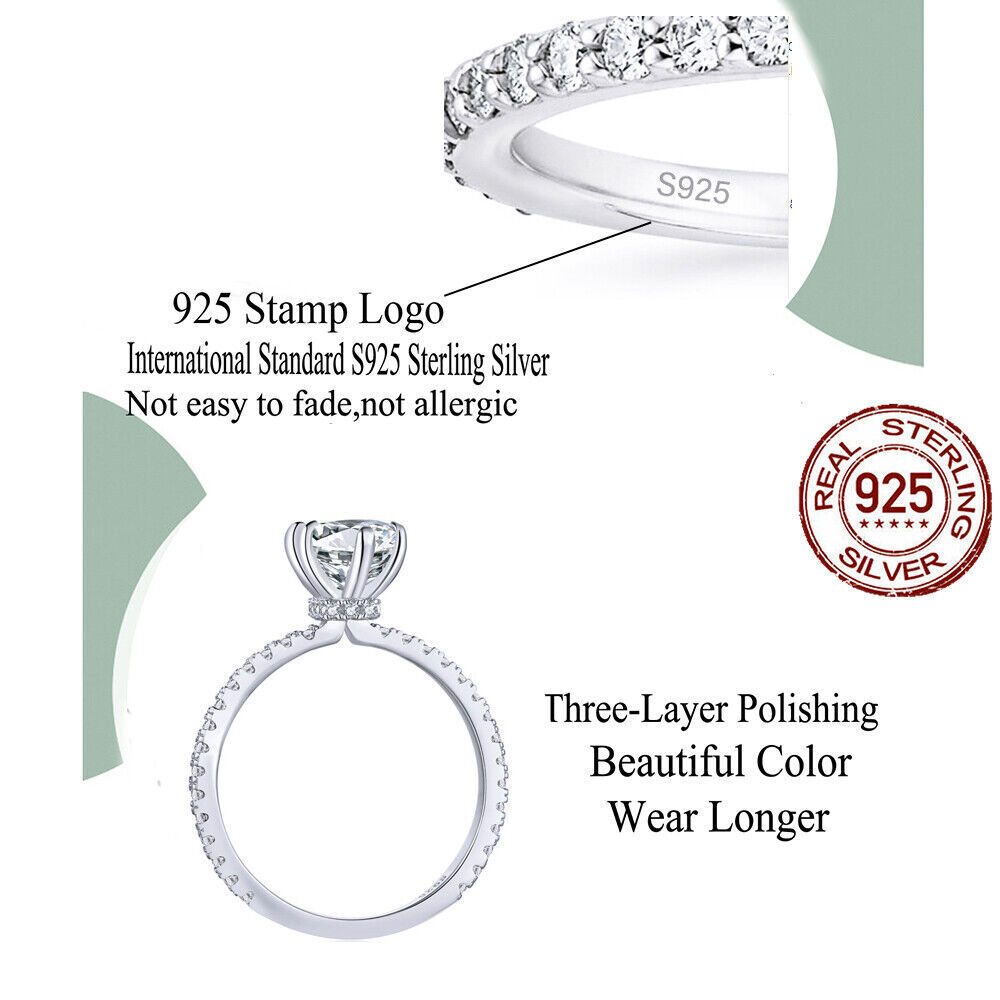 925 Sterling Silver Ring Gold Plated CZ White Marquise Cut Wedding Engagement
