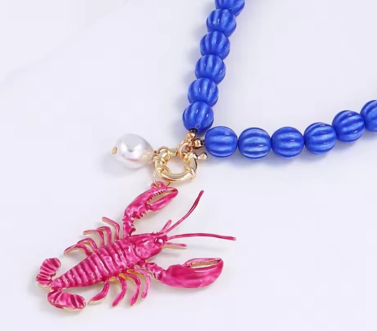 Bohemian Lobster Pendant Necklace Chunky Statement Retro Jewelry Women