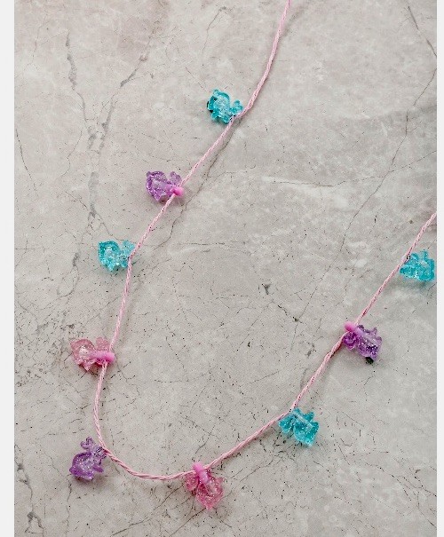 Way to Celebrate! Easter Bunny Light Up Necklace Pink and Purple Bunnies