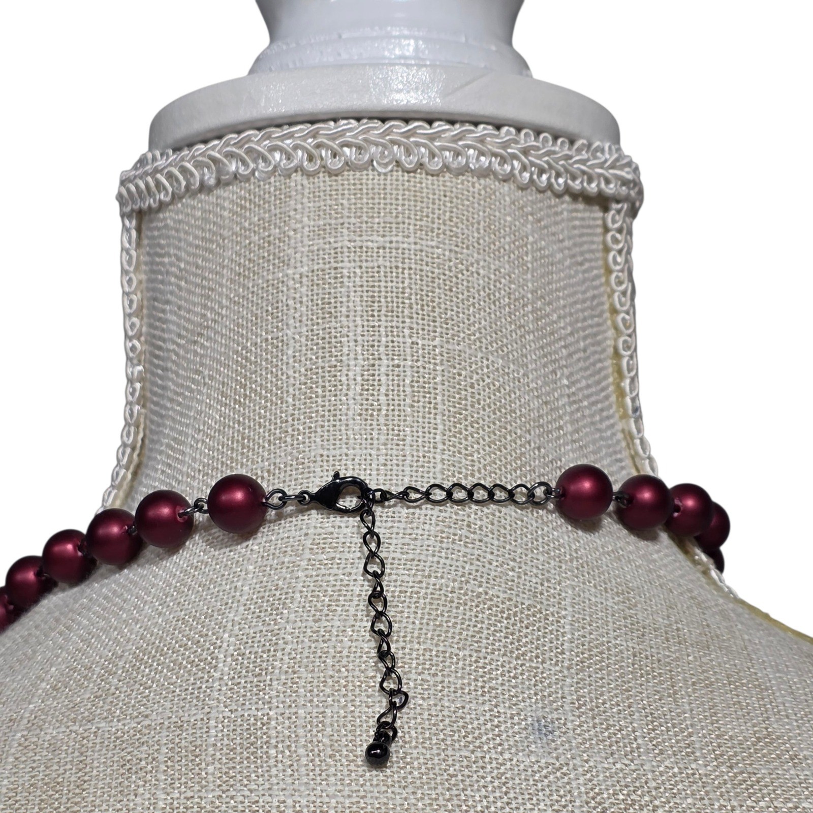 Red Beaded Necklace Costume Jewelry Party Cocktail Statement