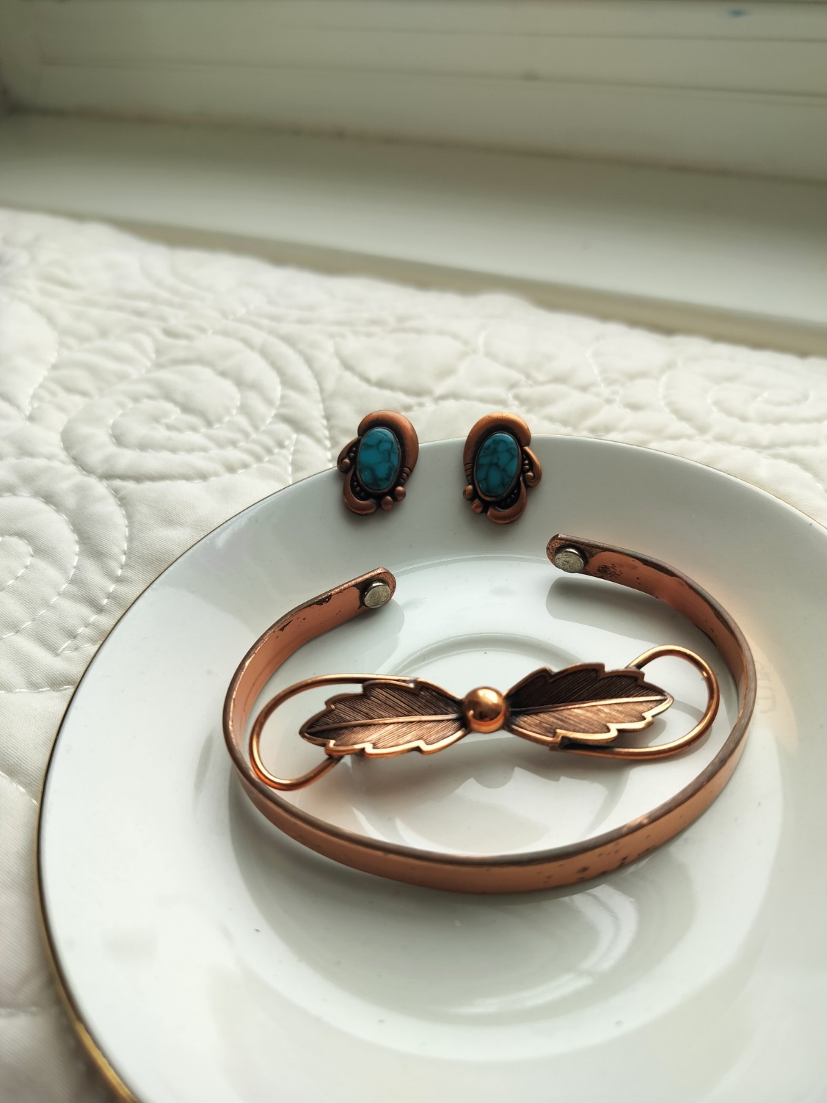 Pure Copper Pure Wrapped Designer Handmade Jewelry Bracelet Earring And Broch