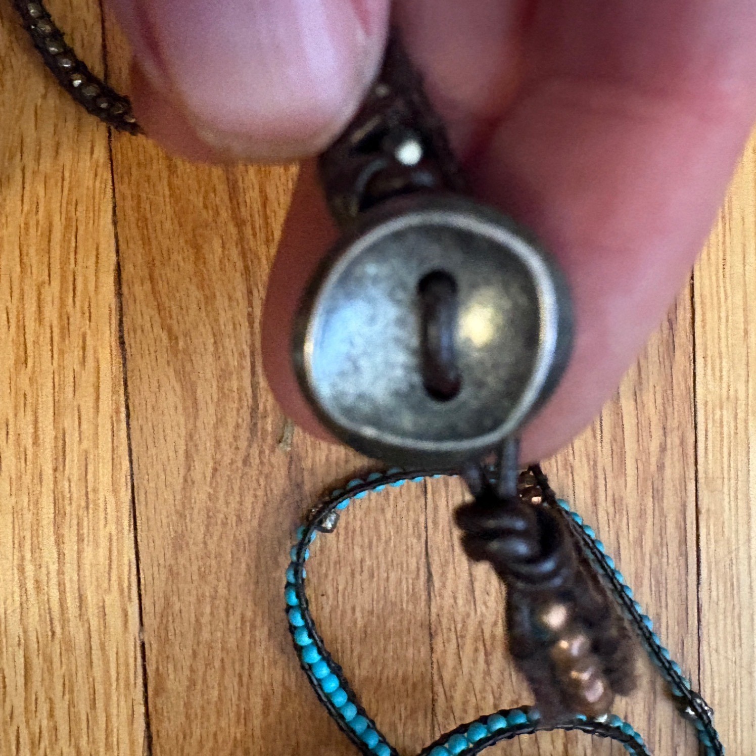 Leather Wrap Bracelet Set Turquoise Skull & Metallic Beads Boho 2pc