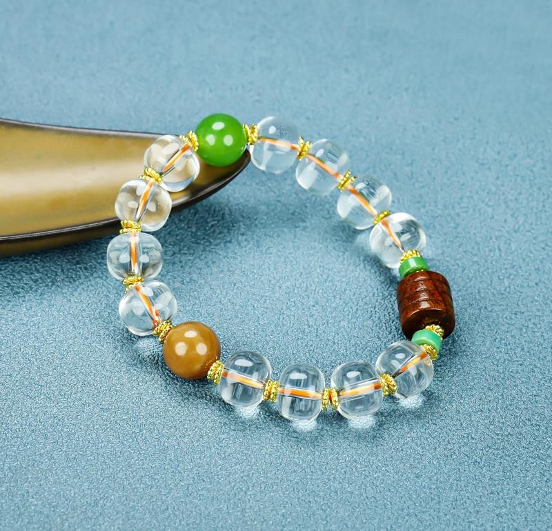 Girl Grandma Mothers Lady Women White Crystal Beads Bracelet Jewelry Box DD143