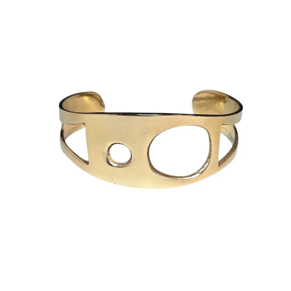 Stylish Trendy Brass Gold Tone Cuff Bracelet