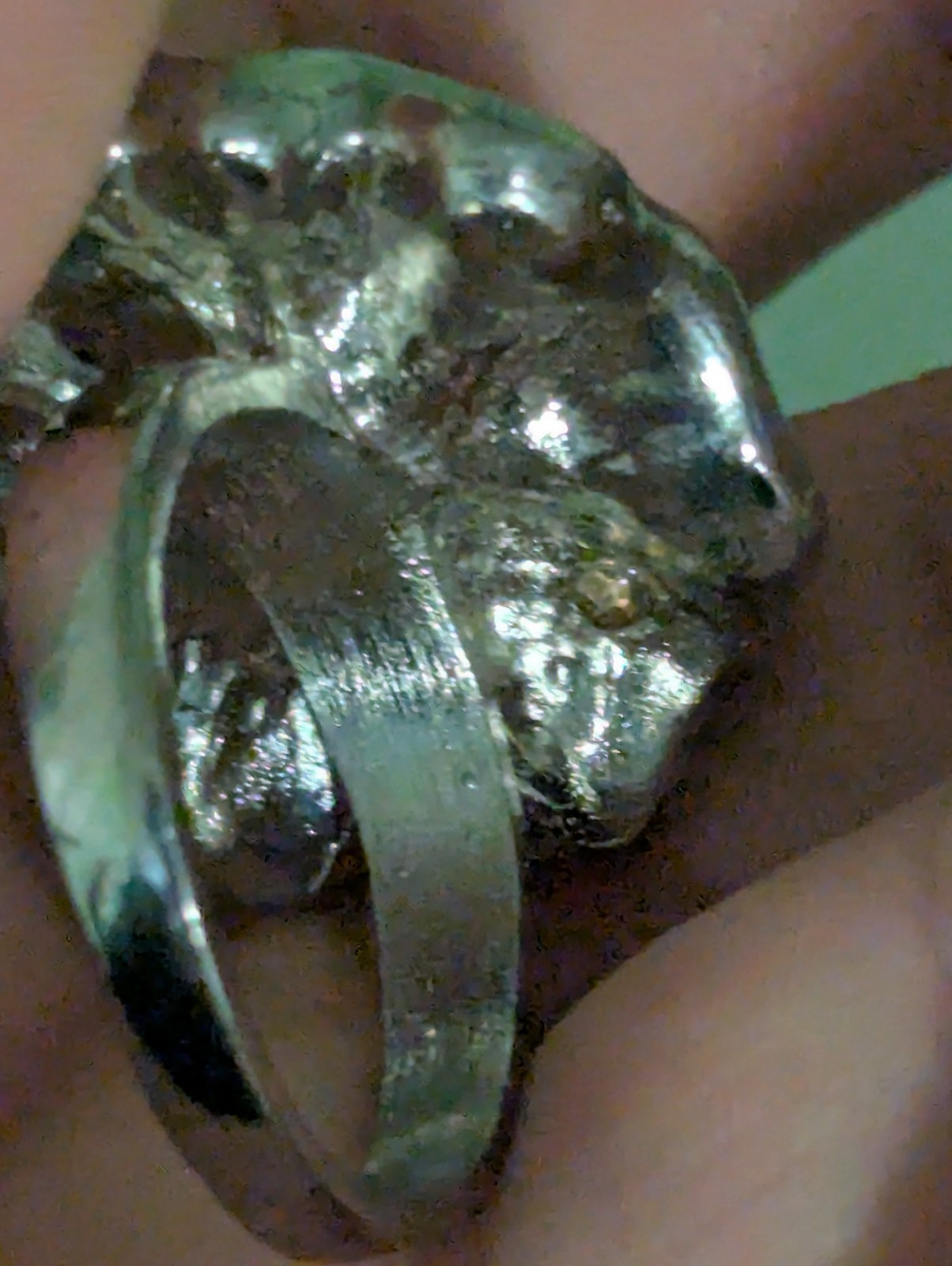 A Frog Ring With A Fake Pearl! It Is Green Yes, Yes Indeed. At least Has In It