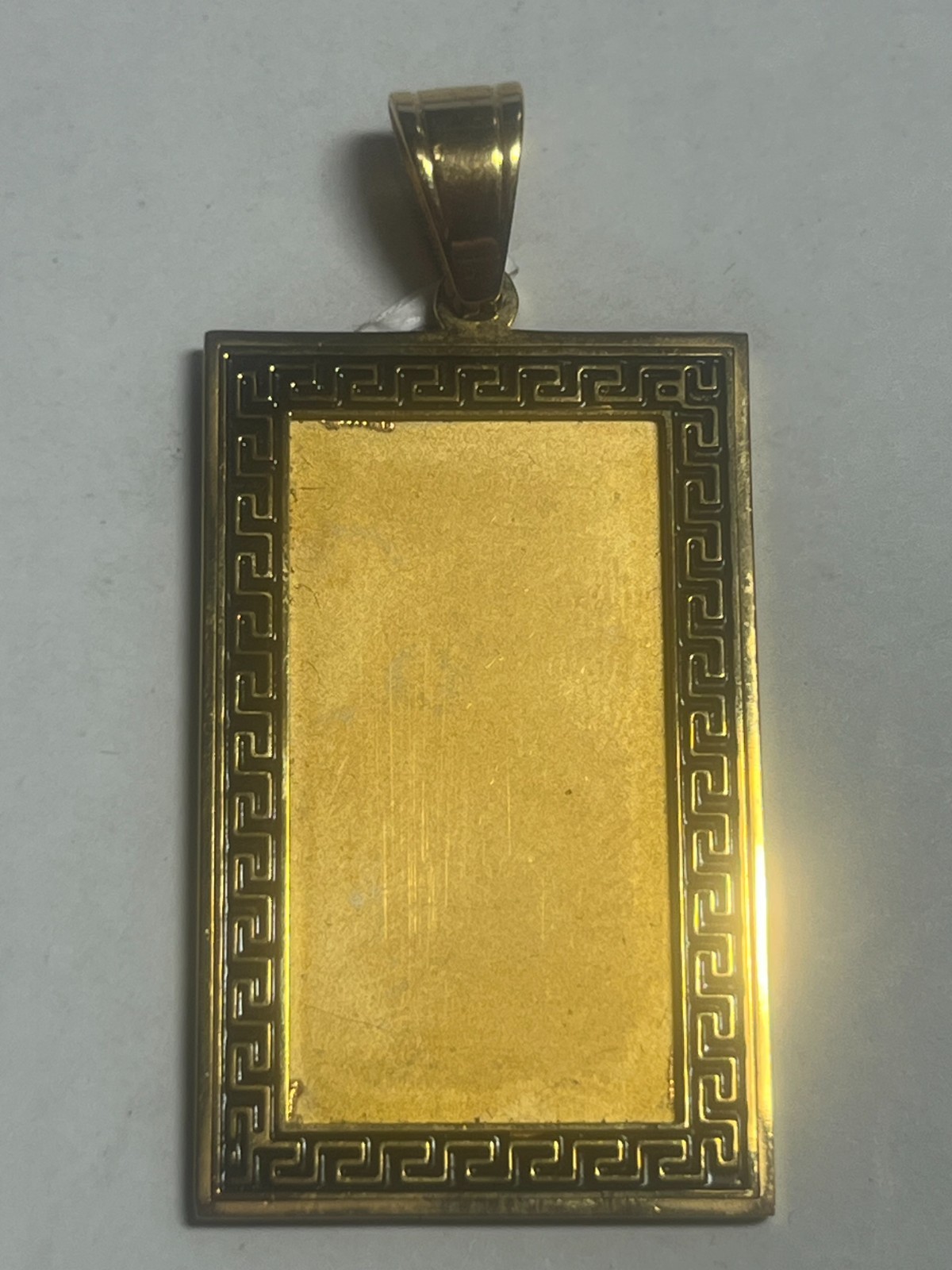 stainless steel plain pendant,gold color,45 mm x 28mm