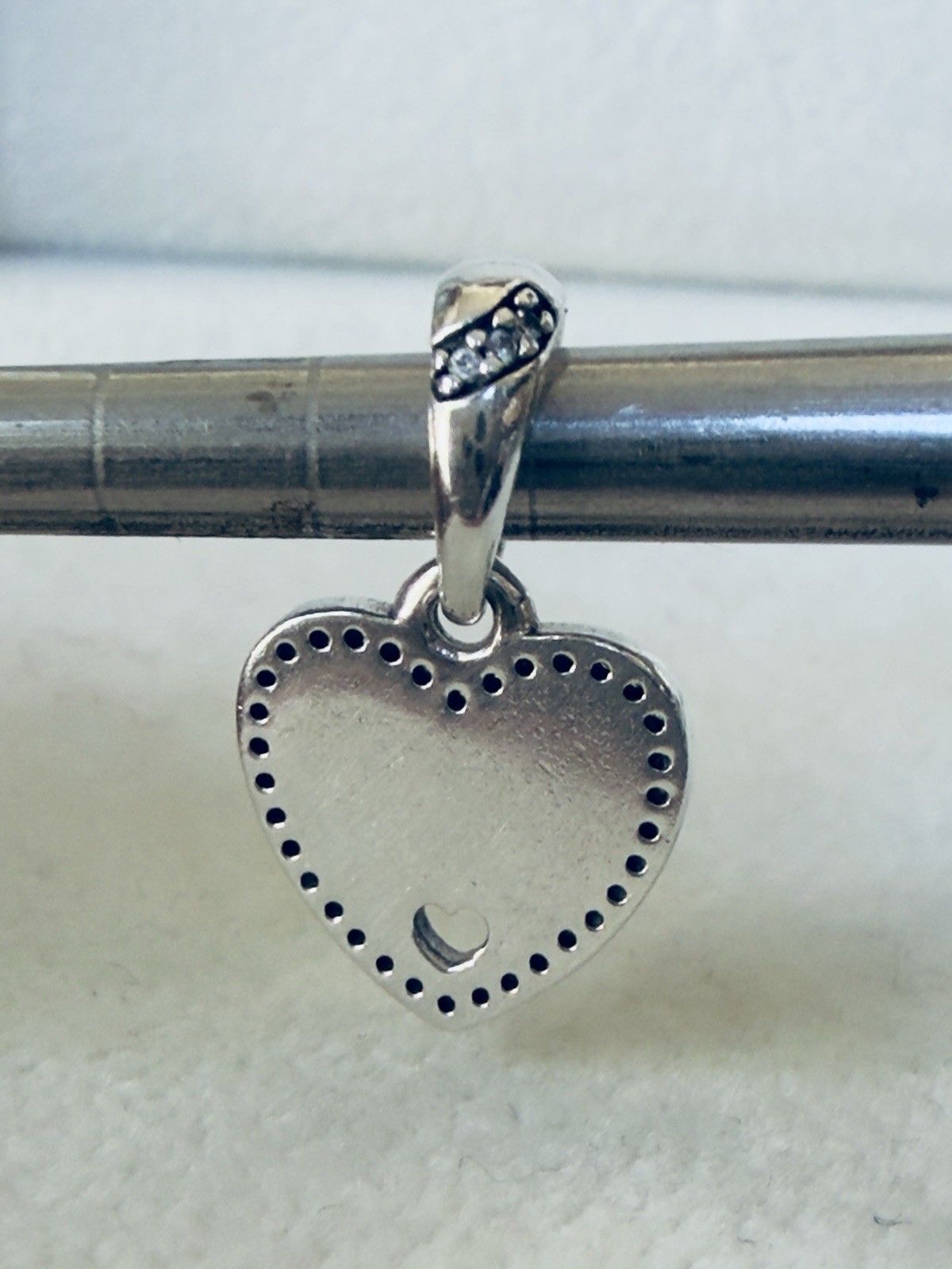 Pandora 925 Sterling Silver Friend of My Heart Dangle Pendant Charm Whit CZ