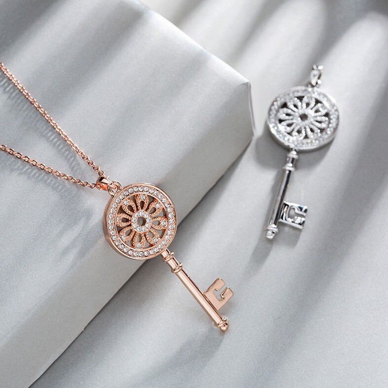 Silver Plated Long Sweater Chain with Pendant 1.85 CT Simulated Necklace for Her