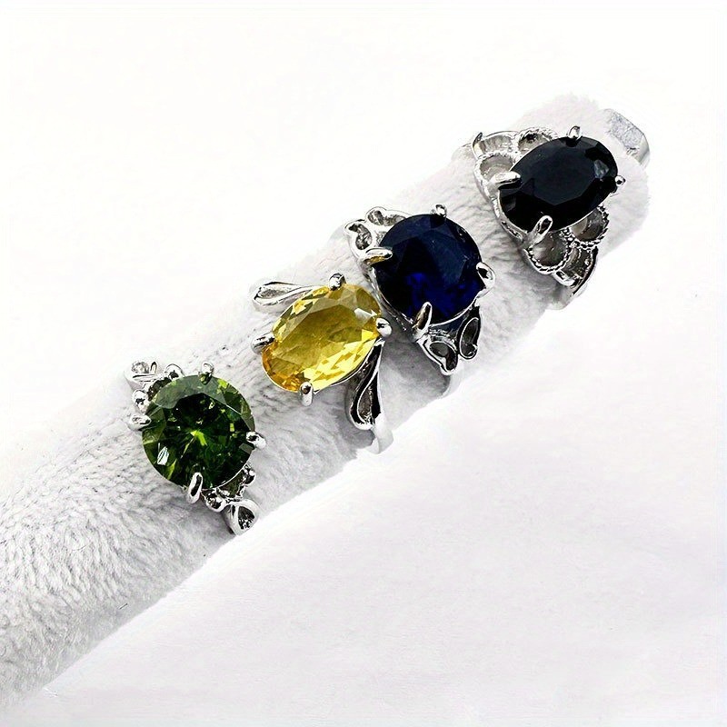 25/50Pcs Wholesale Colorful Crystal Mixed Ring Bulk Finger Band Ring Jewelry Lot