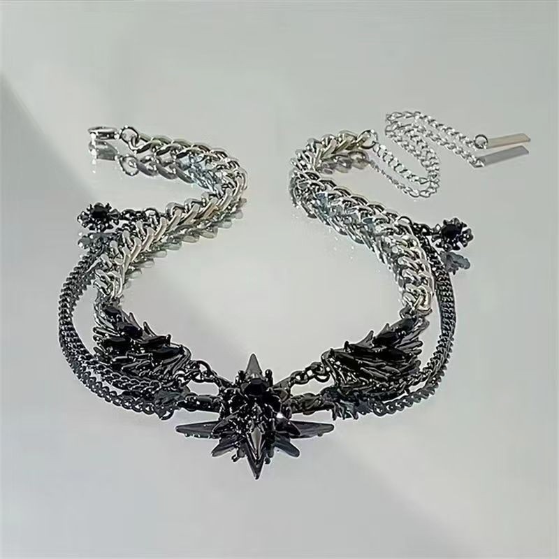 ✨ Star Wing Gemstone Necklace, Unisex Collarbone Chain