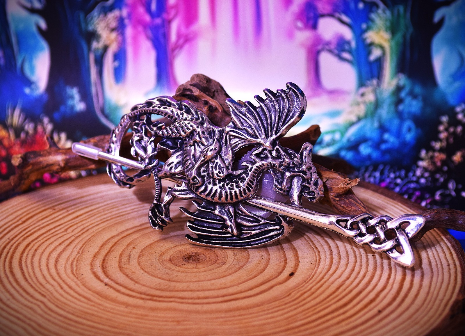 Viking Dragon Hair clip Hair Band Ponytail Holder Women/Men Metal Alloy